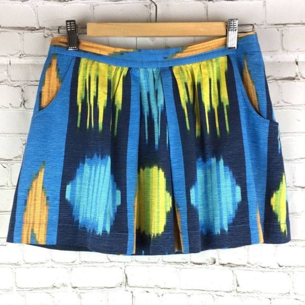 Madewell Eliot Silk Blend Watercolor Mini Skirt
